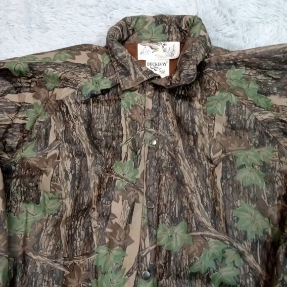 Vintage Duck Bay Mens Jacket Camouflage Camo Hunting Padded Pocket Waterproof XL - Picture 5 of 10